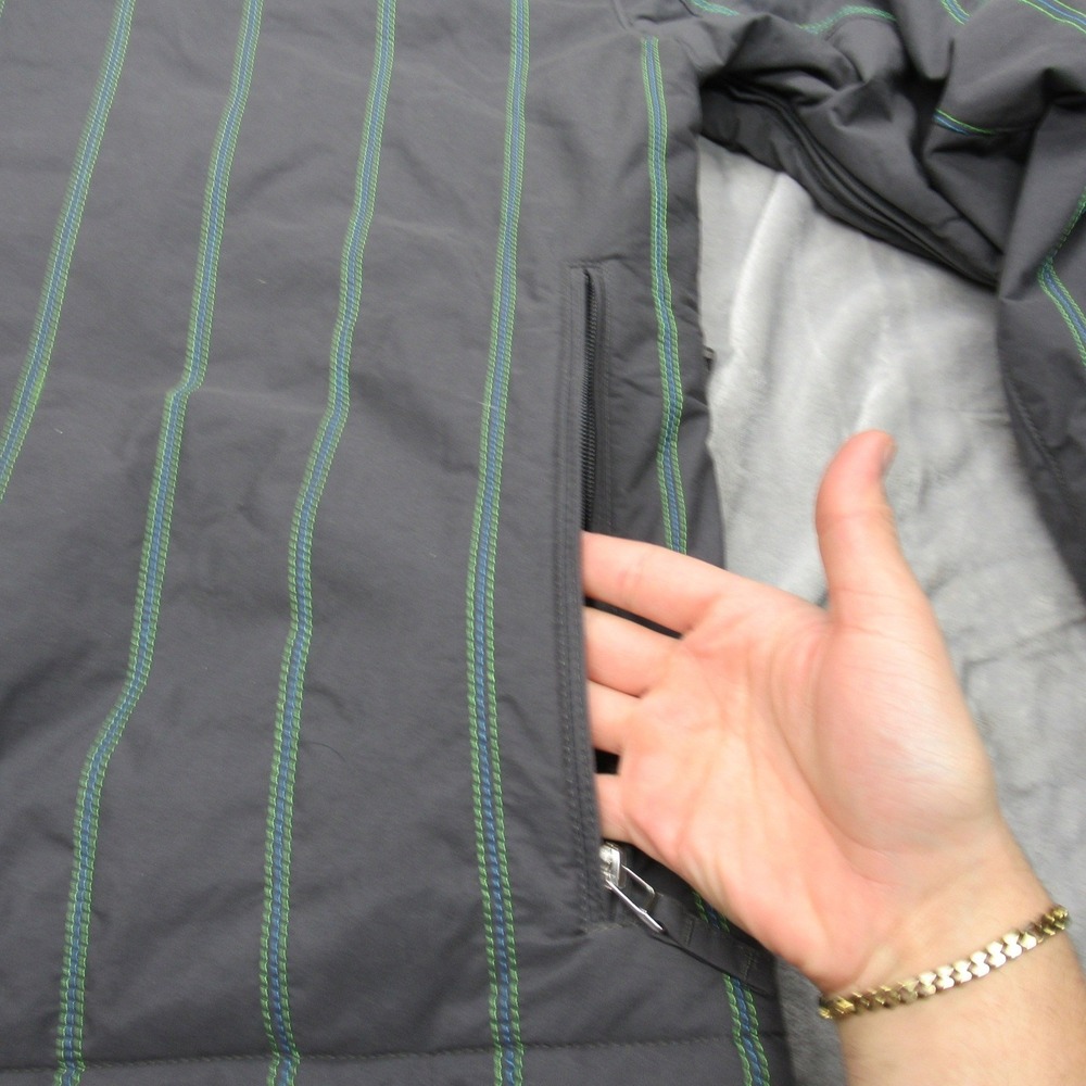 Descente Jacket Men Small Gray Stripes Pockets Insulated Back Vent Ski Snowboard - Picture 8 of 12